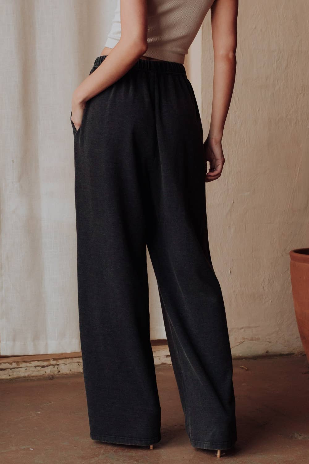 Black Washed Soft Sweatpants