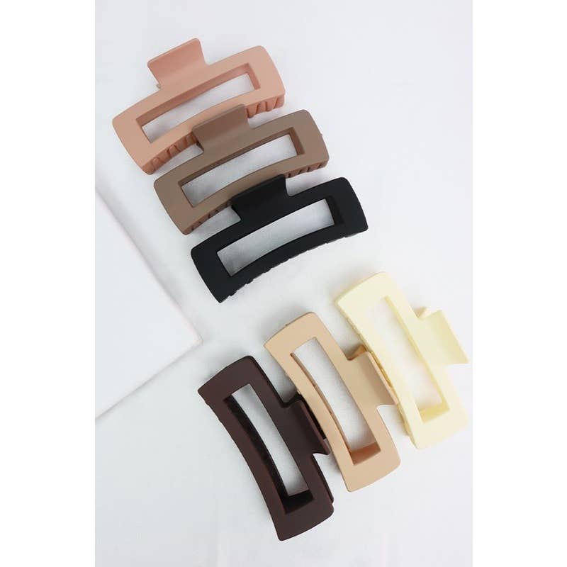 Matte Jumbo Cut Out Rectangle Hair Claw