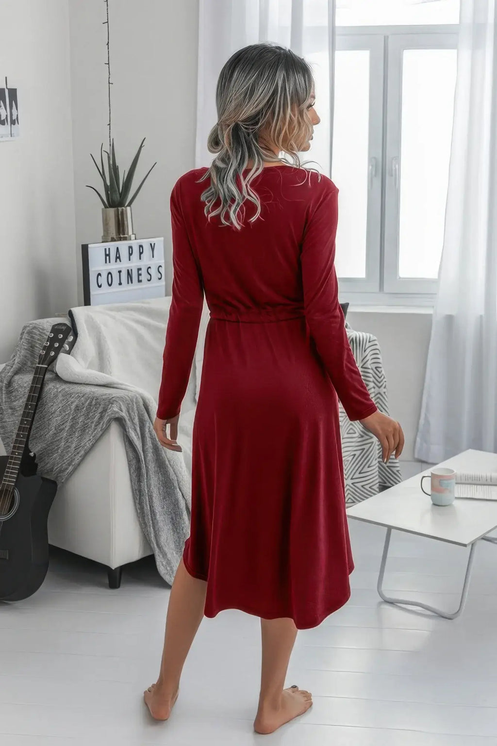 Sleeveless Halter Polka Dot Ruffle Hem Dress