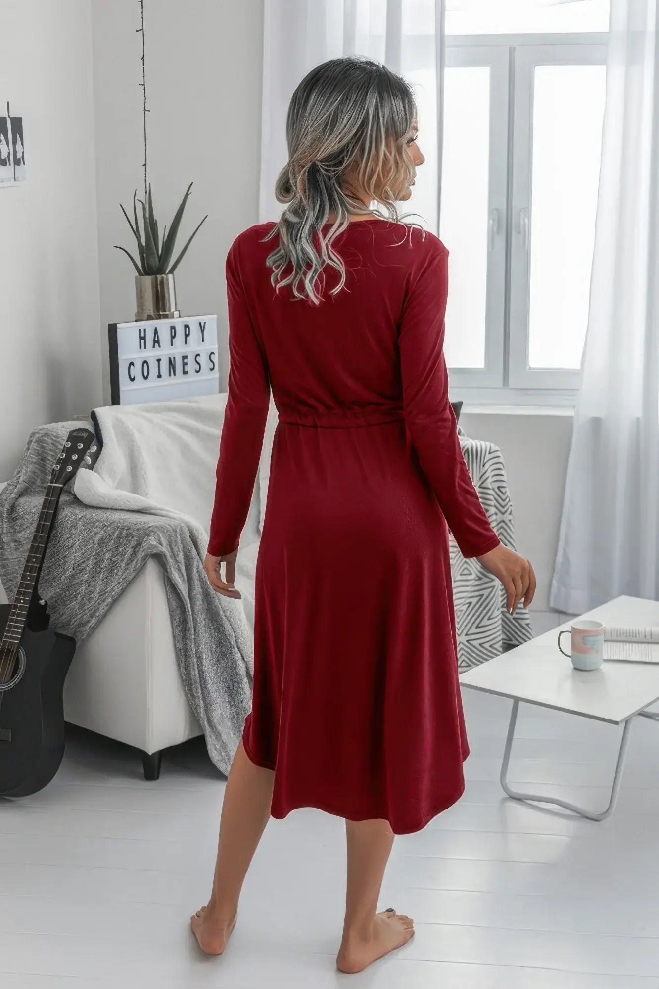 Sleeveless Halter Polka Dot Ruffle Hem Dress