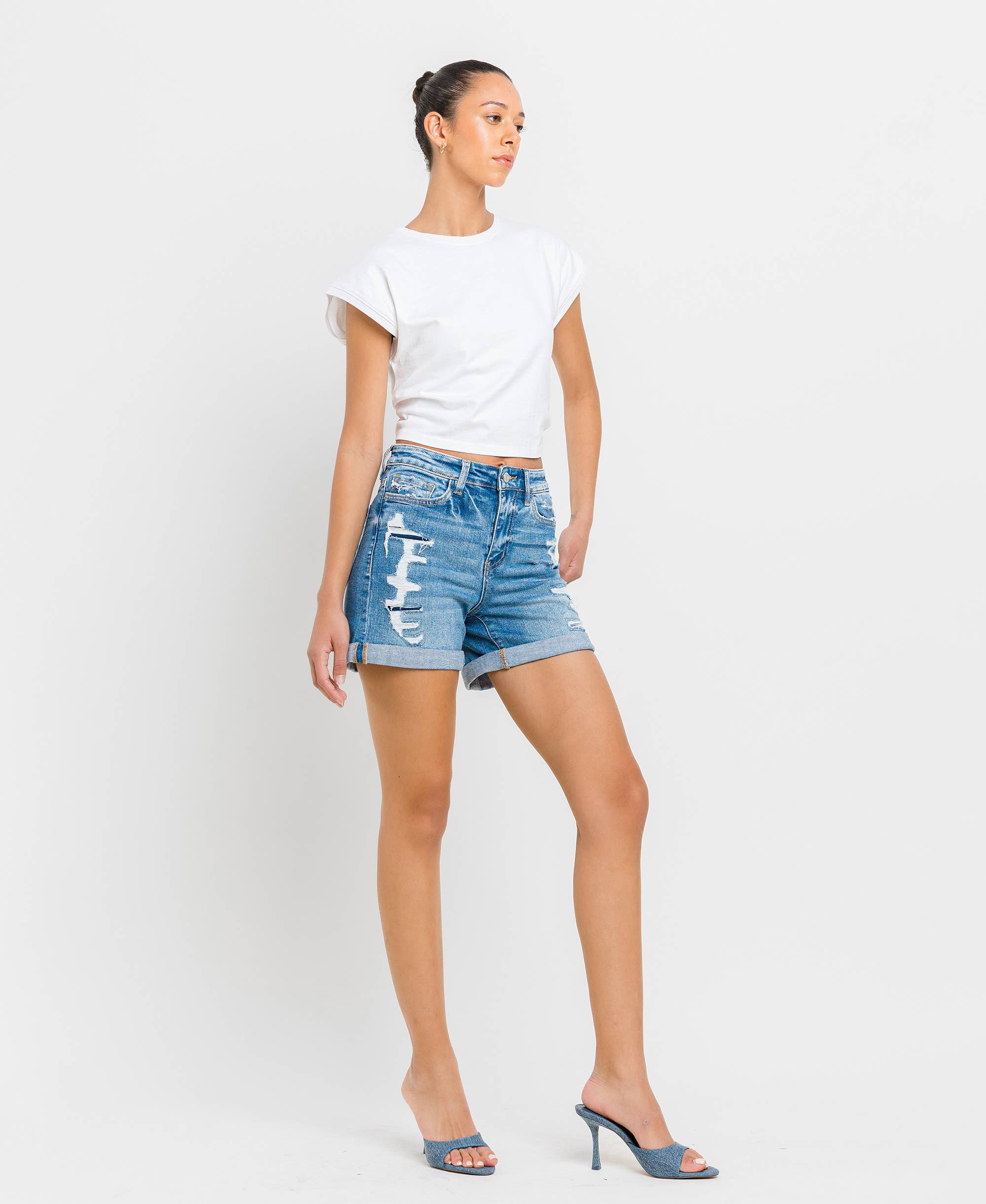 HIGH RISE DOUBLE CUFF SHORTS
