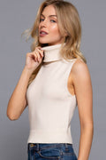Sleeveless Turtle Neck Sweater