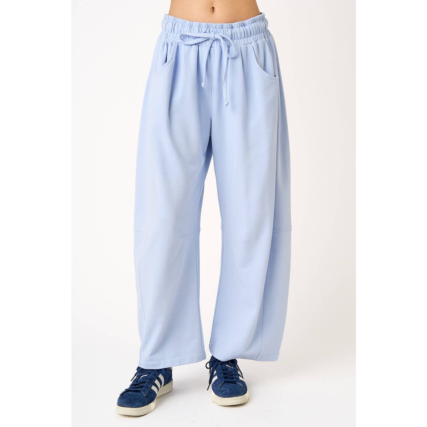 COTTON BARREL LEG PANTS