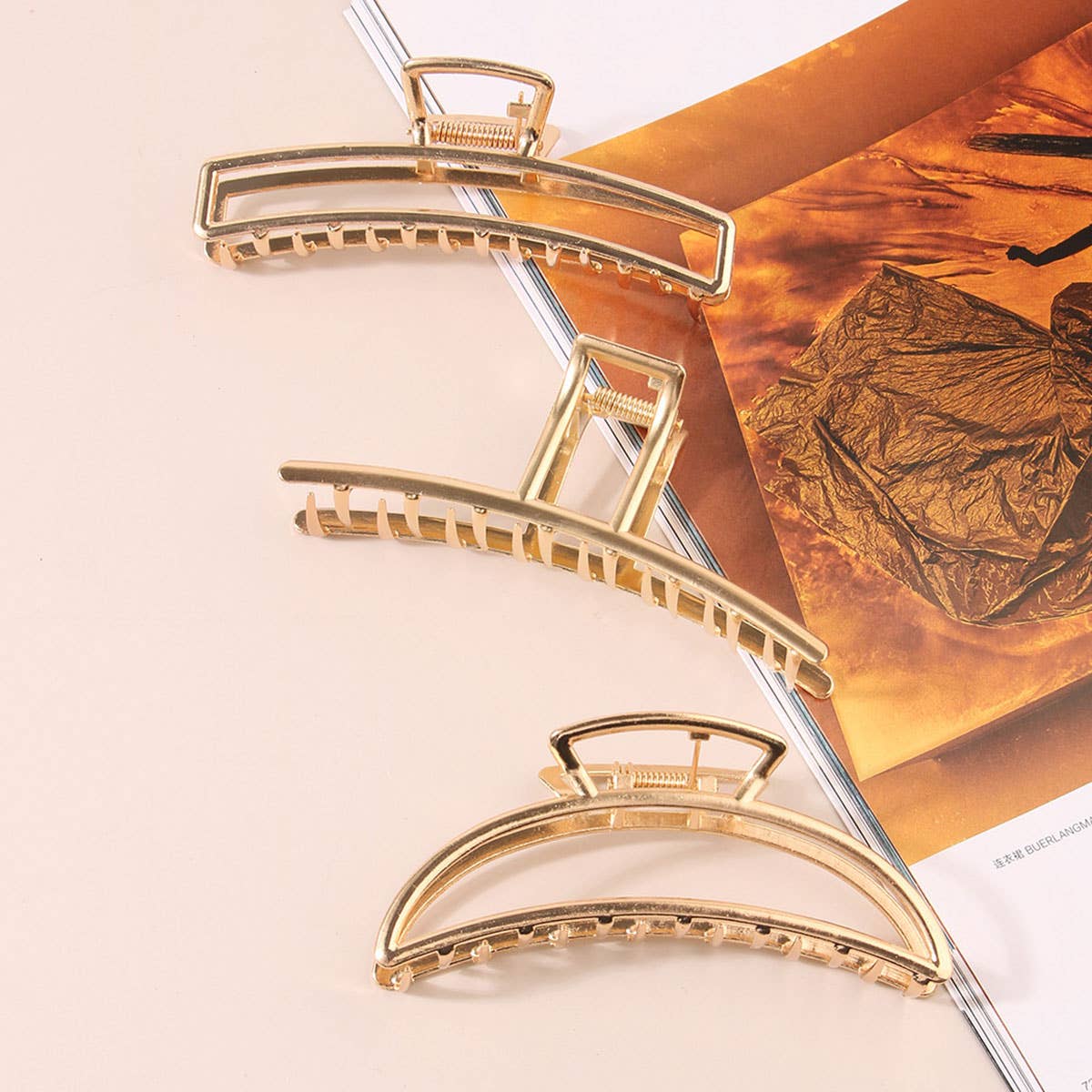 Gold Metal Hair Claws