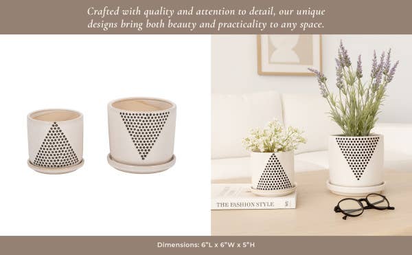 White Ceramic Triangle Dots