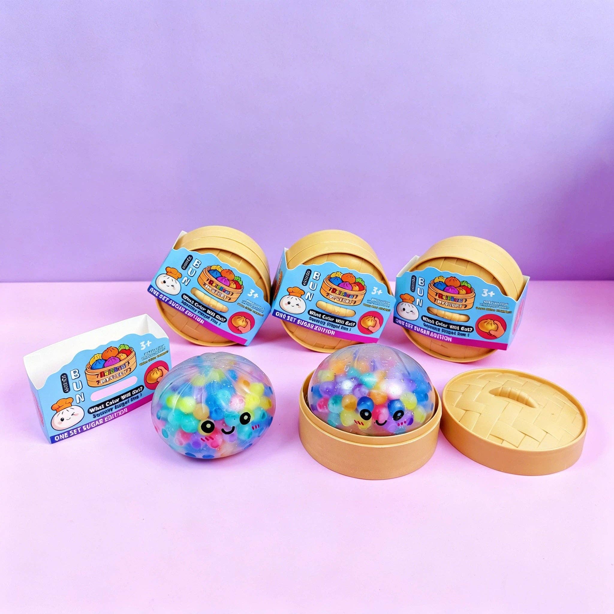 Colorful Water Beads Squeeze Stretchy Squishy Stress Steamed Bun Relief Fidget Toy