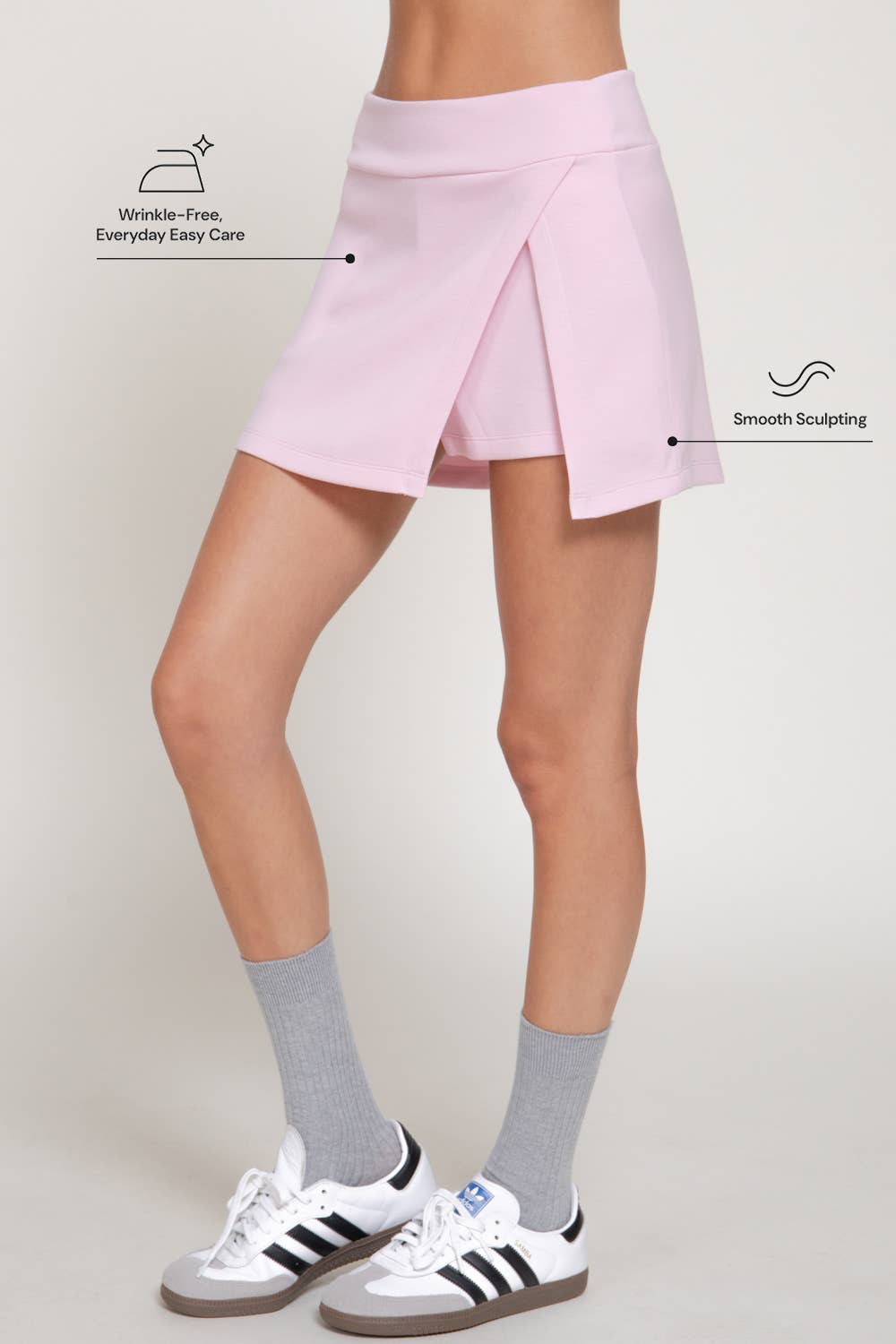Front Scuba Skort with Front Slit Detail