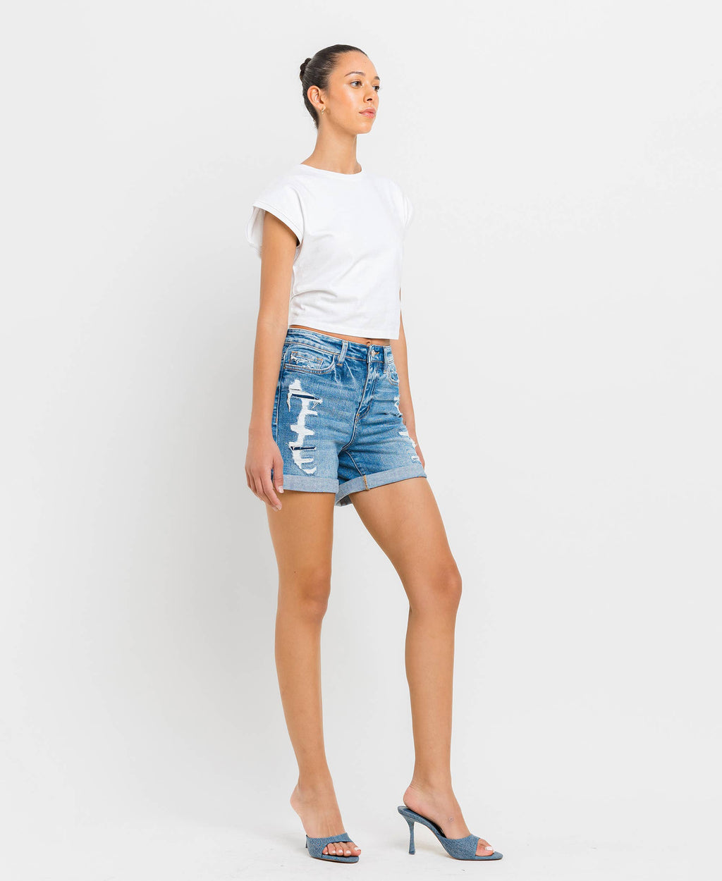 HIGH RISE DOUBLE CUFF SHORTS