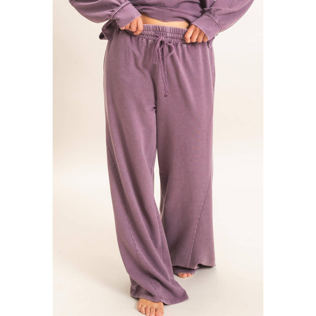 Mineral Washed Wide Leg Pants