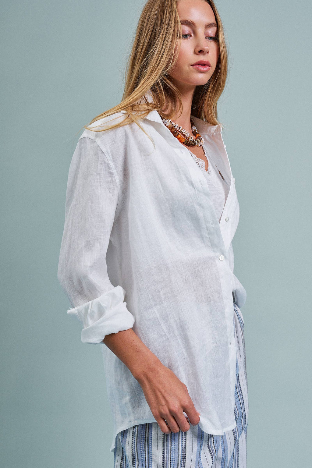 Linen Long Sleeve Button-Down Shirt