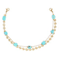 Trucker Hat Chain: Crimped Oval & Turquoise Stone Layered