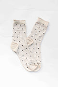 Classic Polka Dot Ribbed Crew Socks