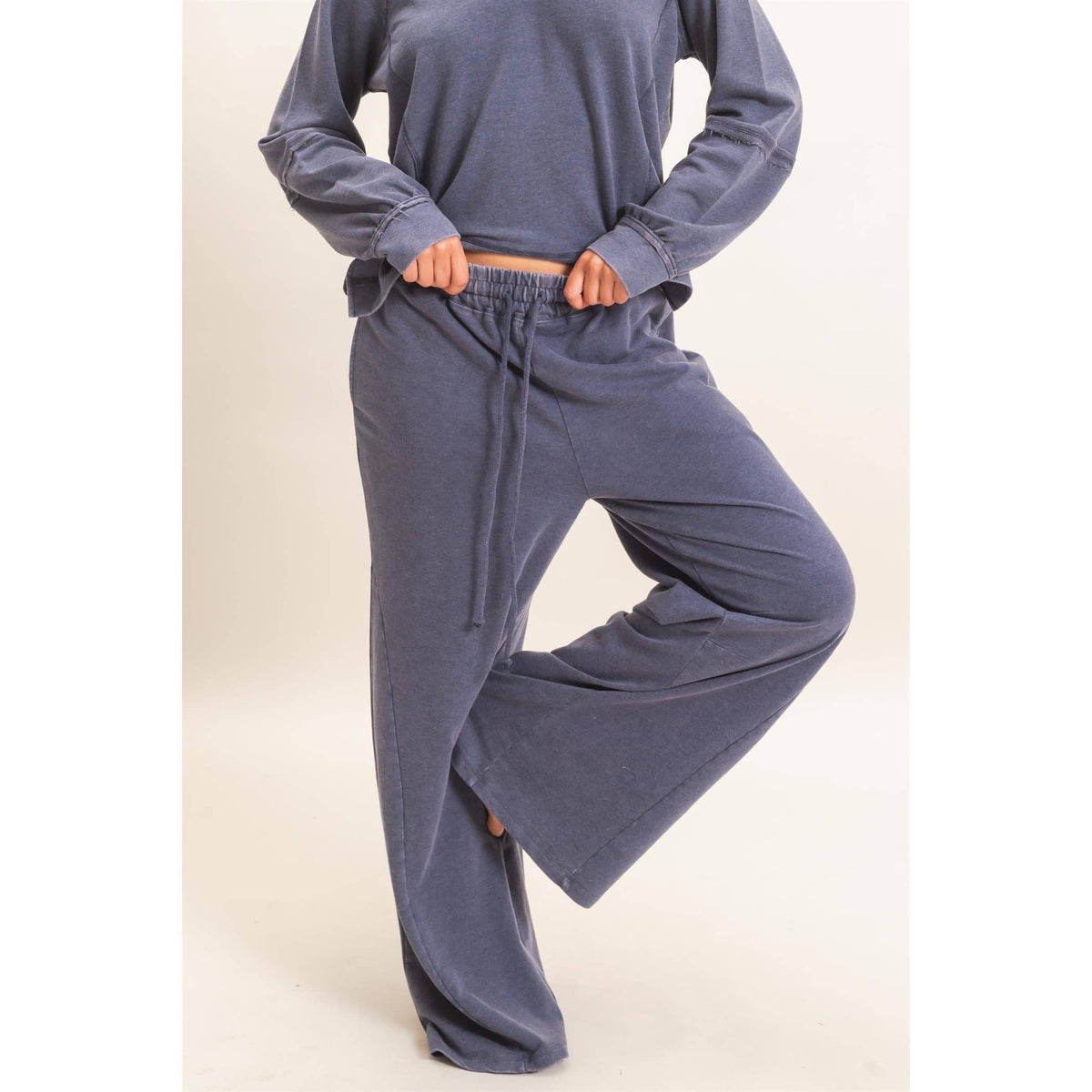 Mineral Washed Wide Leg Pants