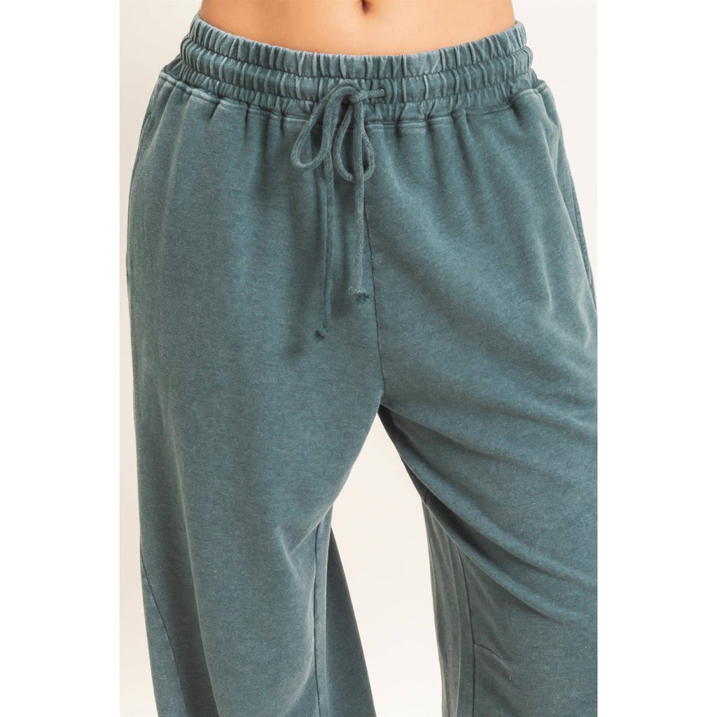 Mineral Washed Wide Leg Pants