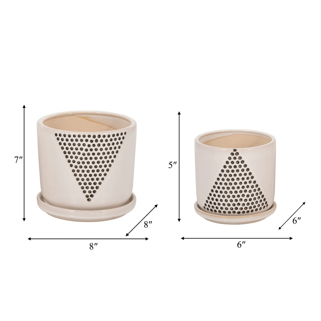 White Ceramic Triangle Dots
