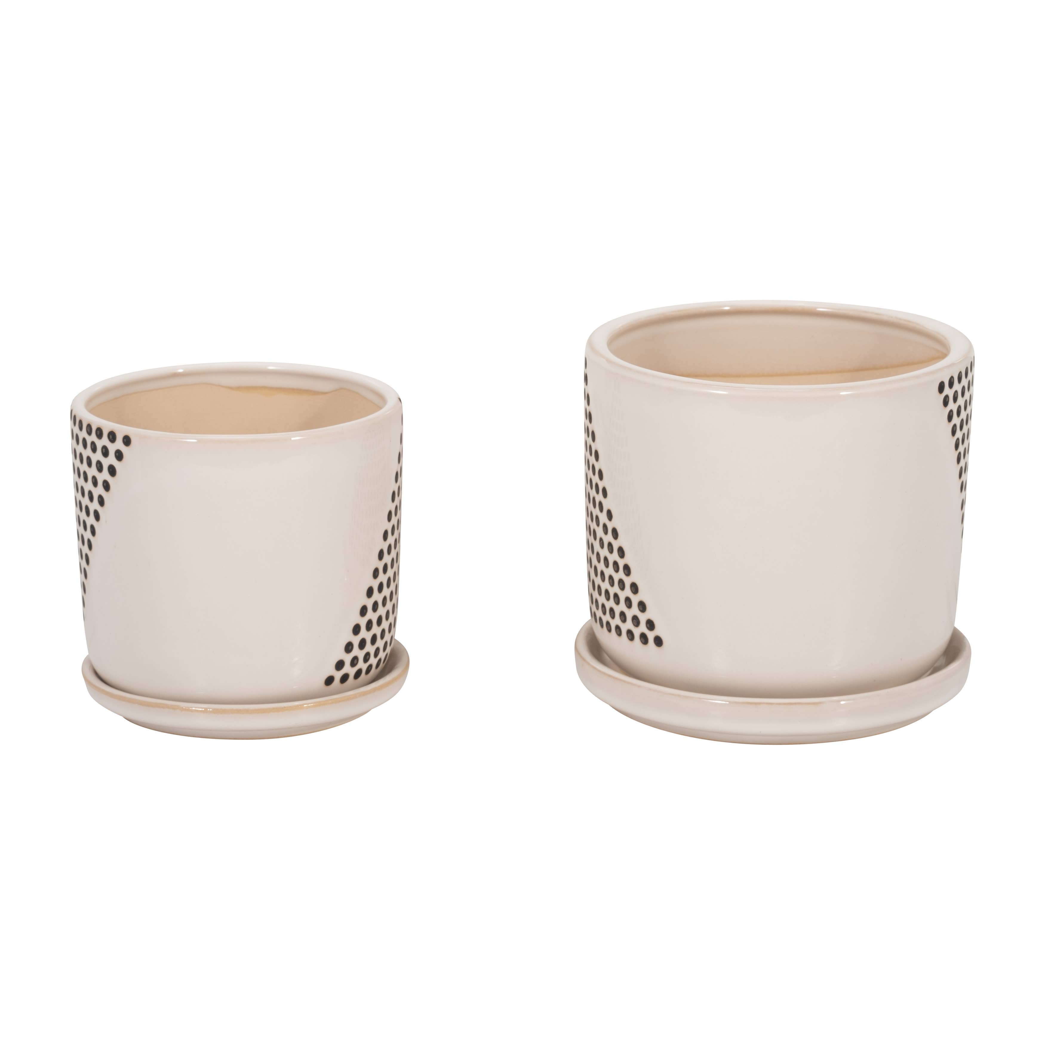 White Ceramic Triangle Dots