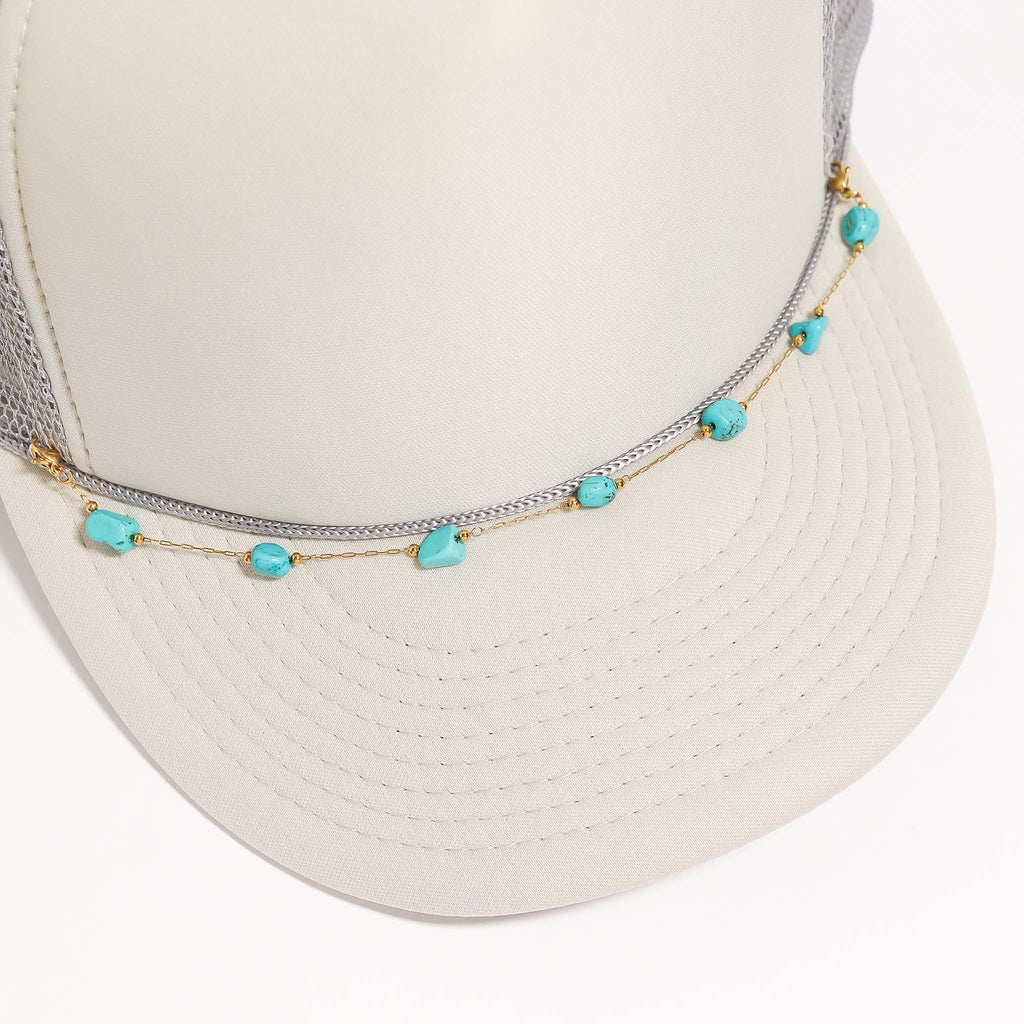 Trucker Hat Chain: Turquoise Stone Chain