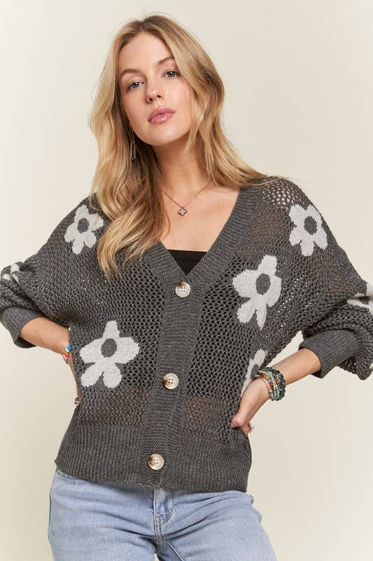 FLORAL SWEATER CARDIGAN