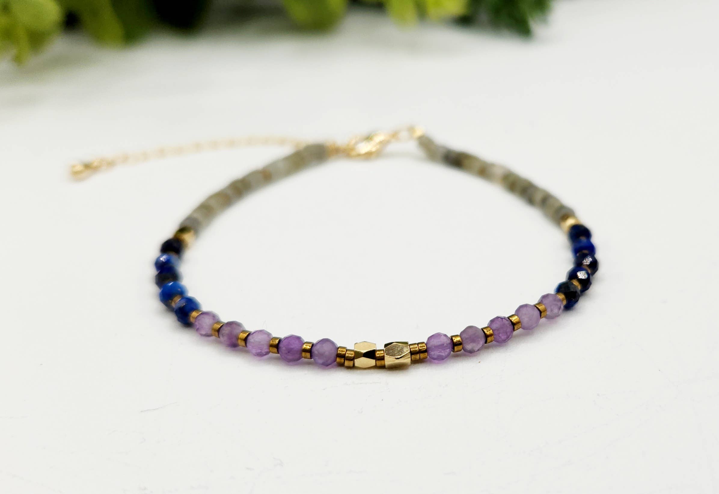 LISTEN TO YOURSELF-Amethyst/Lapis/Labradorite Bracelet-3mm