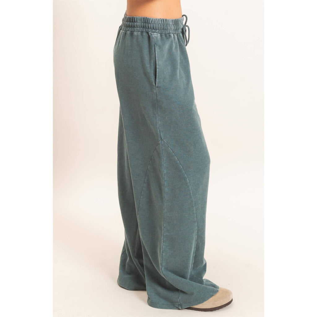 Mineral Washed Wide Leg Pants