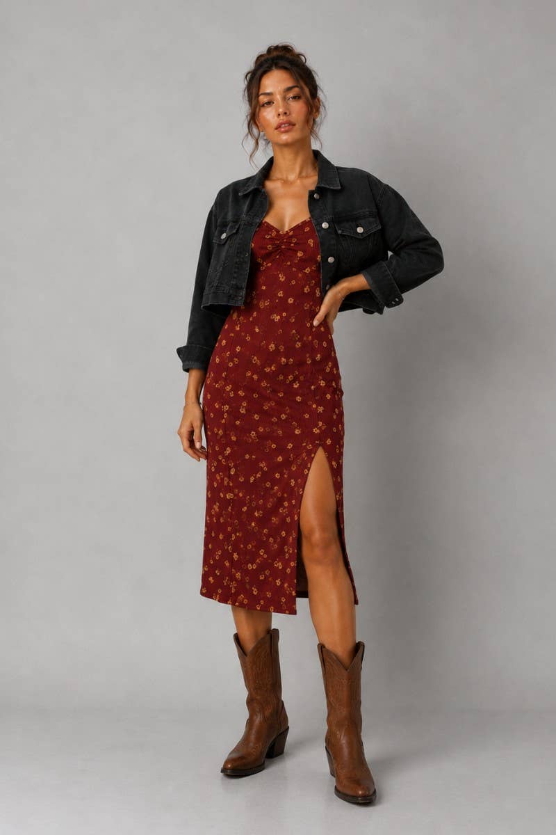 FLORAL MIDI DRESS