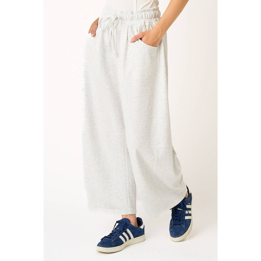 COTTON BARREL LEG PANTS