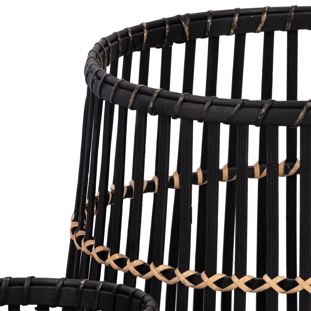 Planters - Black Bamboo Wood Footed, 10/14/17 in.