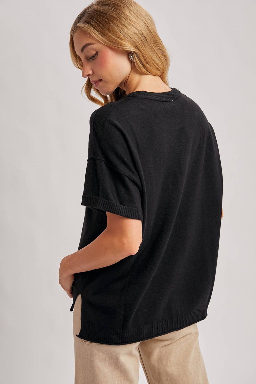 Knit Crew Neck T-Shirt